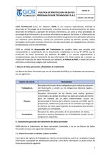 Política de Protección de Datos Personales Gior Technology S.A.C. — página 1